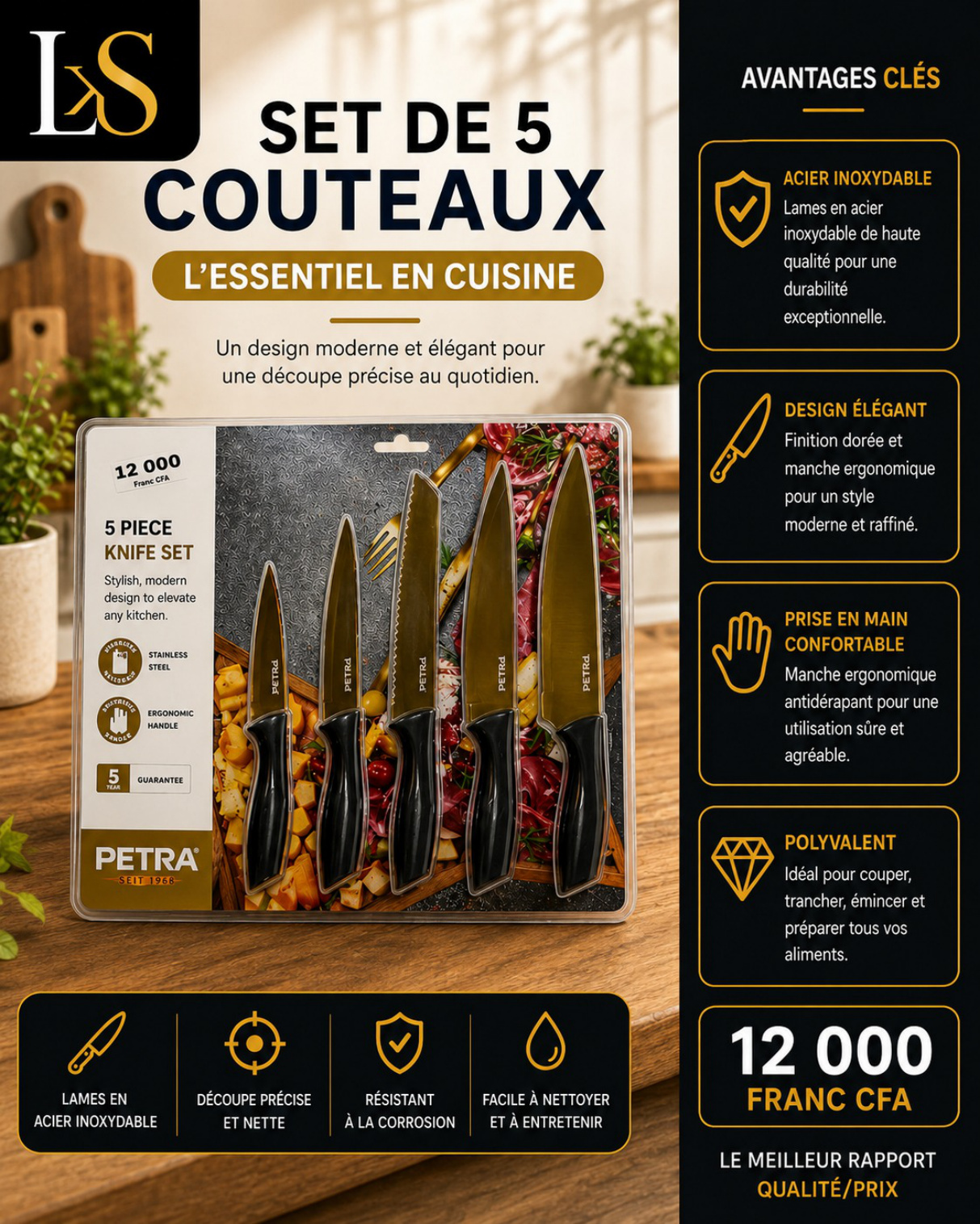 Set de 5 couteaux